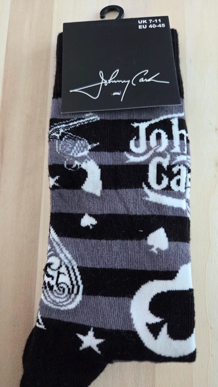 Johnny Cash Socks NWT Official Licensed Rock Off Man in Black Music Crew Socks